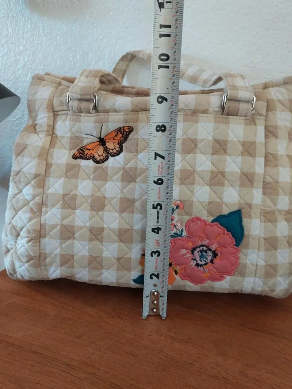 Vera Bradley Multi-Compartment Shoulder Bag in the Peach Blossom Picnic pattern,